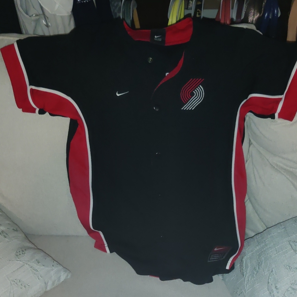 Portland Trailblazers Vintage Nike Hardwood Classics Warm Up Jacket NBA Sz 10